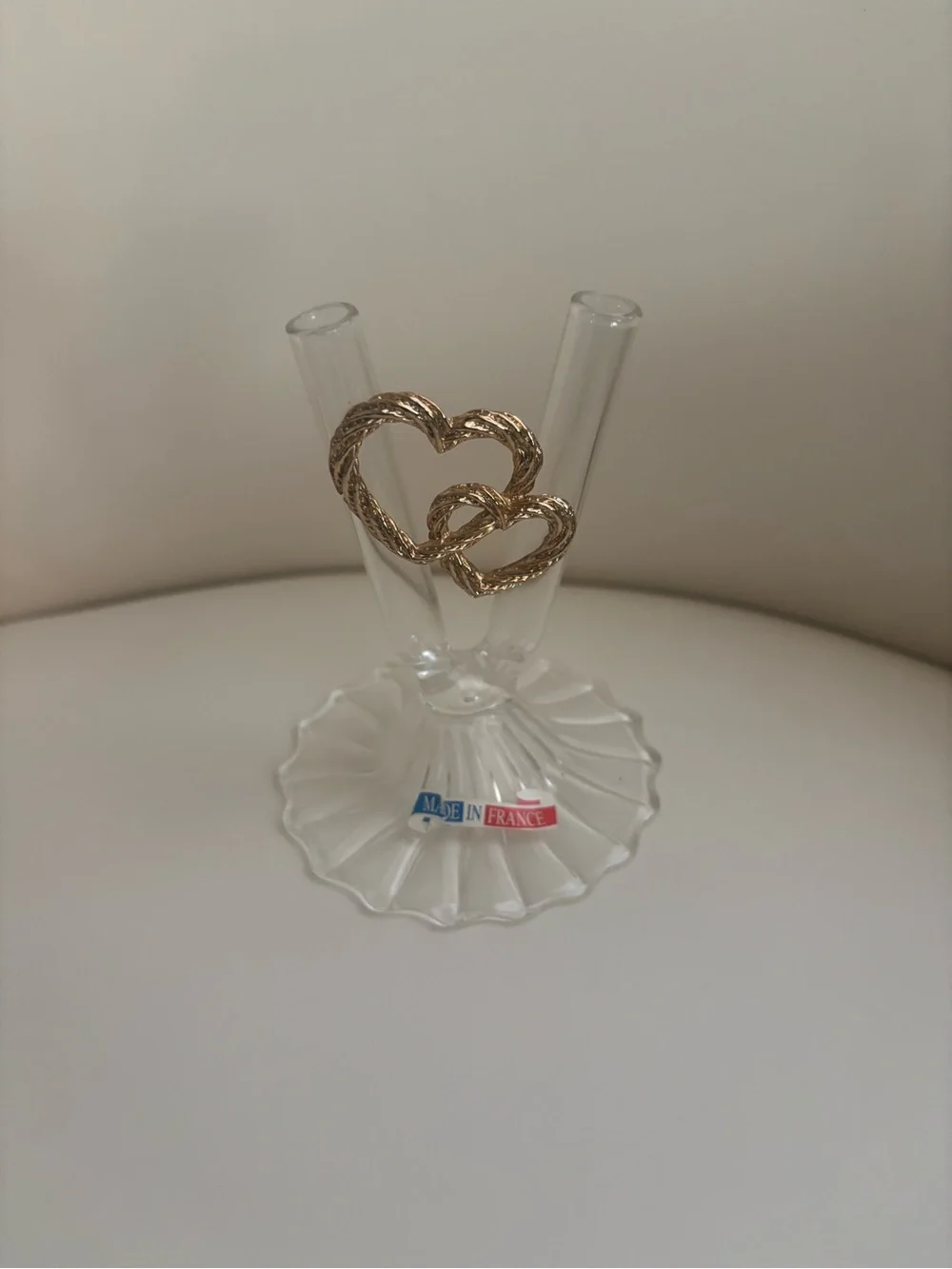 Vintage Gold Script 'Me' and 'You' Crystal Champagne Flutes - Set of 2 /3 parts